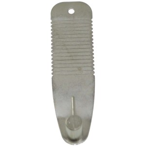 Supporto in metallo per bastoncini per tende a vetro, zigrinato con gancio.