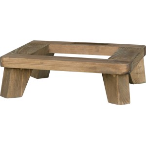 Supporto quadrato in legno per piante, vasi e fioriere.