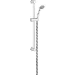 Set doccia cromato 3 pezzi con asta, flessibile e doccetta.