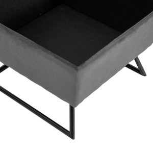 Puff in tessuto con gambe grigio 58x58xh42,5 cm