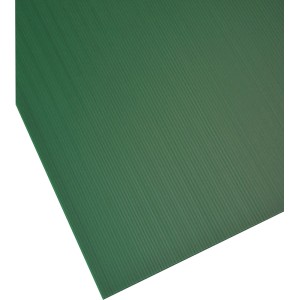 Lastra in plastica verde t.b.t., dettaglio della superficie.