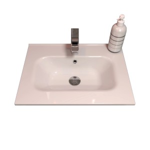 t.b.t. Lavabo singolo con rubinetto e dispenser di sapone.