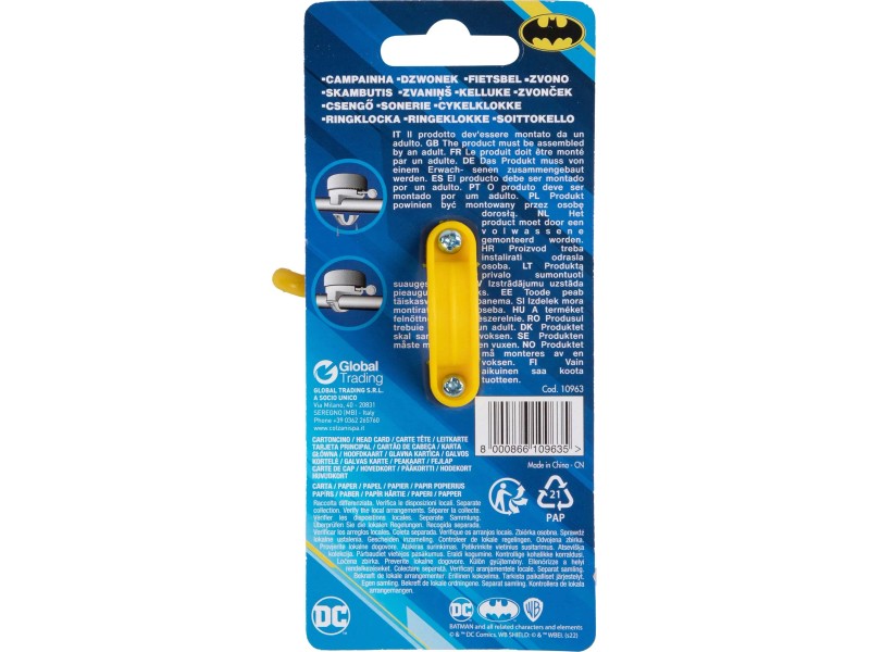 Campanello Bici Batman Per Bambini - Supereroe DC Comics In Metallo - Foto 10