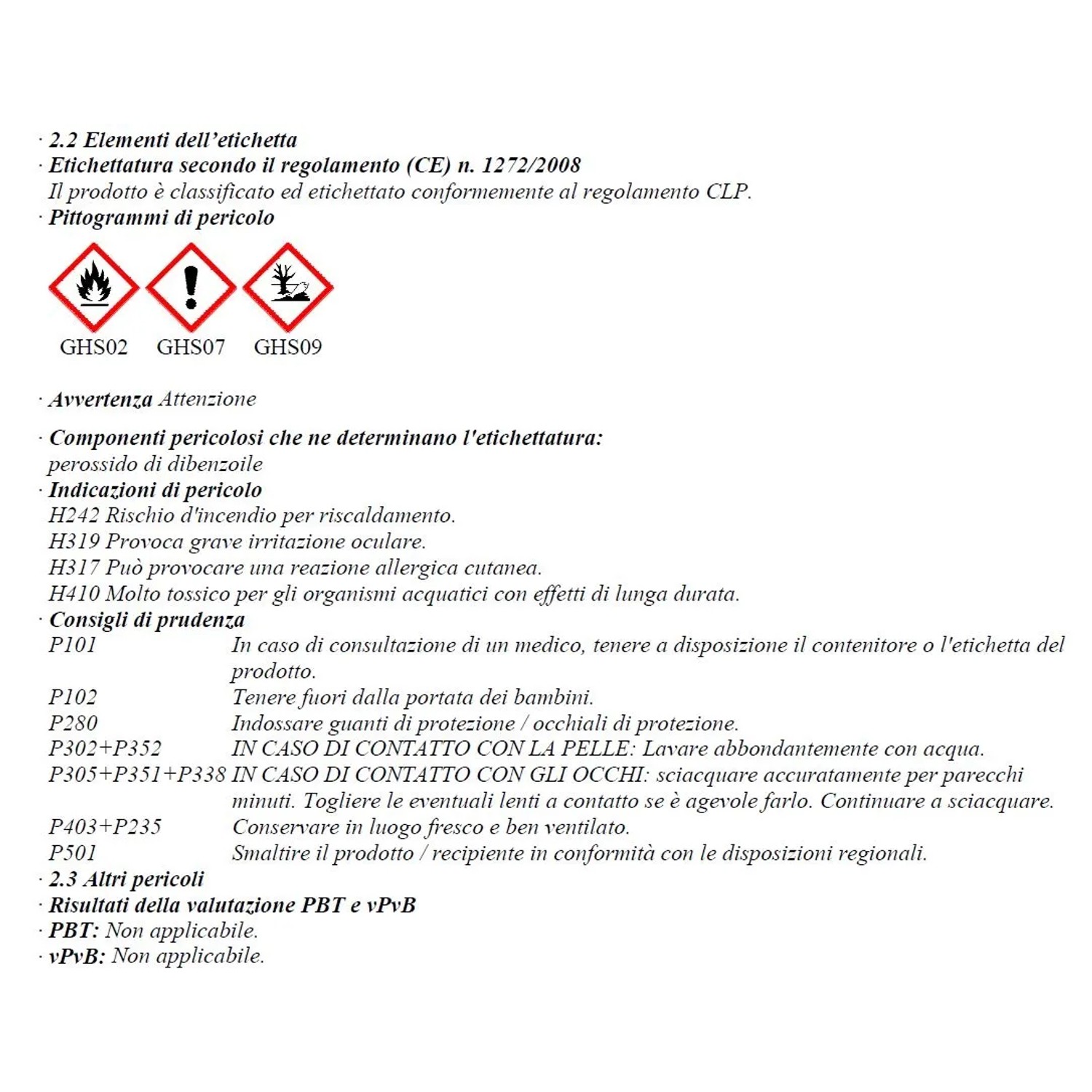 Istruzioni di sicurezza e simboli di pericolo su un'etichetta del prodotto.