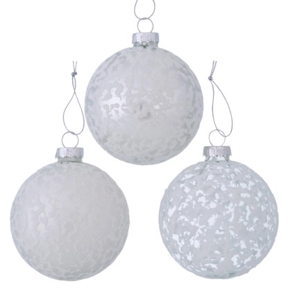 Pallina di Natale Snowa in vetro Ø 8 cm assortita 3 pz