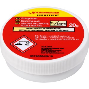 Pasta saldante Rothenberger 20g, adatta per la saldatura dolce dei metalli.