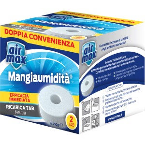Air Max Mangiaumidità ricarica, 2 tabs per assorbire l'umidità.