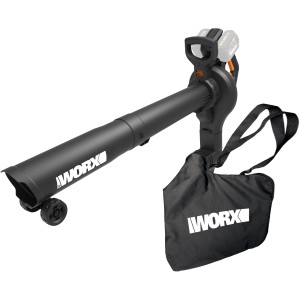 Worx WG583E.9 soffiatore/aspiratore a batteria solo: Soffiatore con sacco di raccolta e ruote.