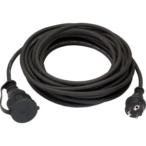 Prolunga nera da 10 m H05RR-F 3G1,5 per interni ed esterni.