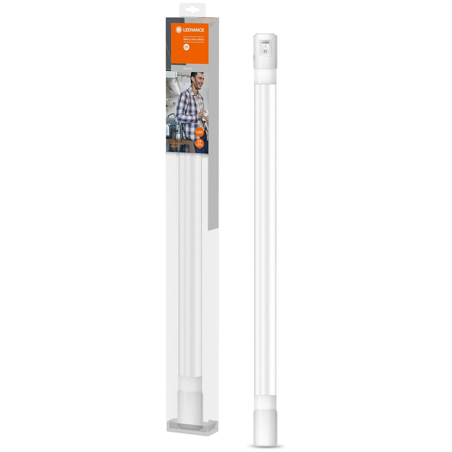 Ledvance LED sottopensile TubeKit, 60 cm, bianco freddo. Luce compatta per cucina e officina.