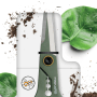 Forbici da giardinaggio Fiskars con supporto, manici verdi, ideali per piante da interno e fiori.