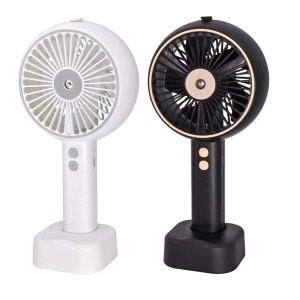 Due ventilatori t.b.t. bianchi e neri con base.