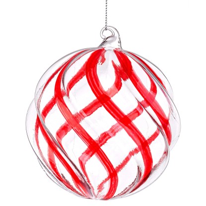 Pallina di Natale in vetro Blend trasparente-rosso Ø 10 cm
