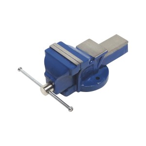 Morsa LUX Classic blu, larghezza ganasce 100 mm, in acciaio fuso per banco da lavoro.