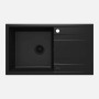 Lavello 1 vasca gocciolatoio Idrostile Güines 500x209 mm Nero