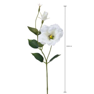 Fiore artificiale decorativo di Lisianthus in bianco, alto 60 cm.