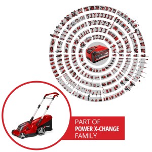 Tagliaerba a batteria Einhell Rasarro 36/42, parte della famiglia Power X-Change.