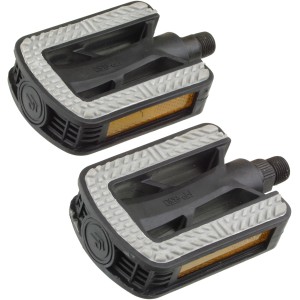 Pedali per bicicletta, neri con catarifrangenti, per riparazione e ricambi.