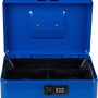 Cassetta di sicurezza Burg-Wächter blu aperta con serratura a combinazione Money Code 5025.