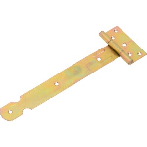 Cerniera a T zincata gialla 250 mm per fissaggi di porte e cancelli.