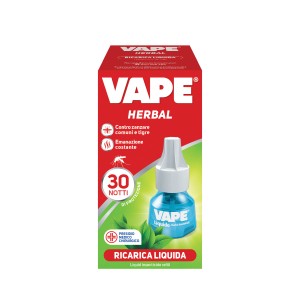 Ricarica Vape Herbal Antizanzare per diffusore, protezione fino a 30 notti.