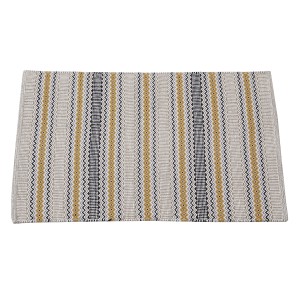 Tappetino t.b.t. con motivo a righe beige, oro e nero.