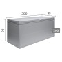 Biohort LoungeBox 200 grigio scuro metallizzato. Box universale rettangolare impermeabile per cuscini. Misure: 200x85x90 cm.