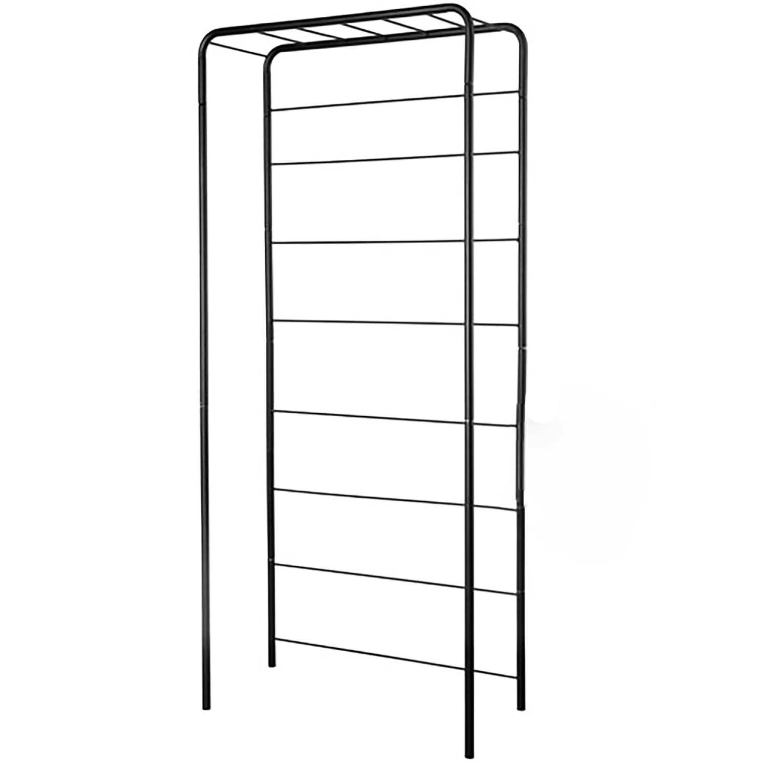 Grigliato Deroma nero in metallo per fioriera Cosmo, altezza 155 cm.