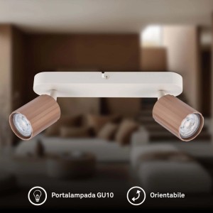 Faretto LED Skaft 2 luci orientabili 28x8,5x6 cm grigio