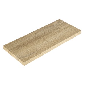 Mensola in legno chiaro per montaggio a parete.