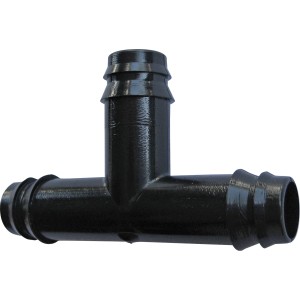 Raccordo a T nero per sistemi di irrigazione Microirrigazione.