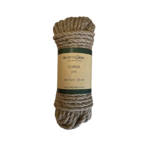 Rotolo di spago di iuta, circa 6 mm di diametro, 25 m di lunghezza, per lavori di bricolage e decorazioni.