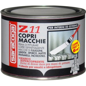 Barattolo di Saratoga Z11 fondo isolante antimacchia per interni ed esterni. Copre fino a 6m².