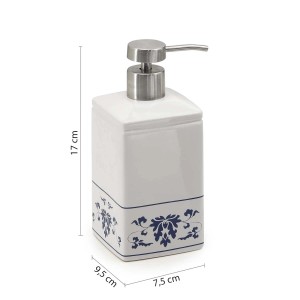 Dosasapone bagno Cixi in porcellana 450 ml bianco/blu