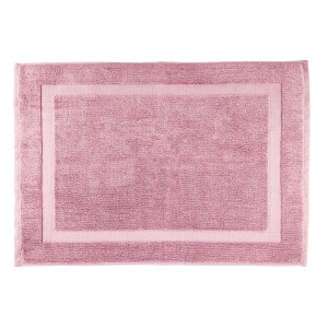 Tappeto da bagno rosa con bordo. Tappetino morbido per un maggiore comfort in bagno.