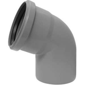 Curva HT Marley 67° DN 32, raccordo per acque reflue in plastica grigia.