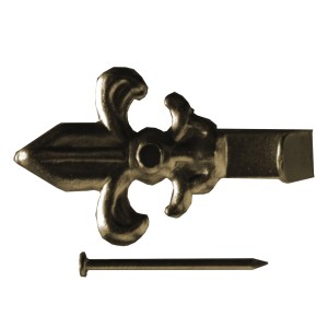 Chiodo decorativo in metallo con motivo a giglio per cornici