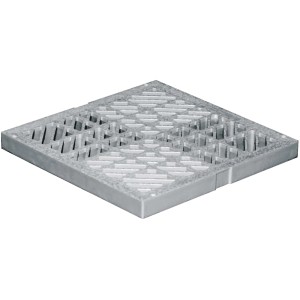 Inserto griglia di scarico quadrato argentato per uno scarico robusto e affidabile.