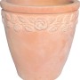 Vaso per piante in terracotta (Ø 29cm) con decoro a rose per giardino e balcone.