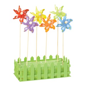 Segnavento da giardino verdi e rosa per vasi e aiuole.