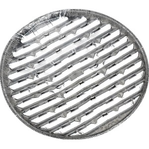 Vaschetta rotonda in alluminio per griglia, forata, per una cottura delicata. Utensile per grigliare in modo pulito.