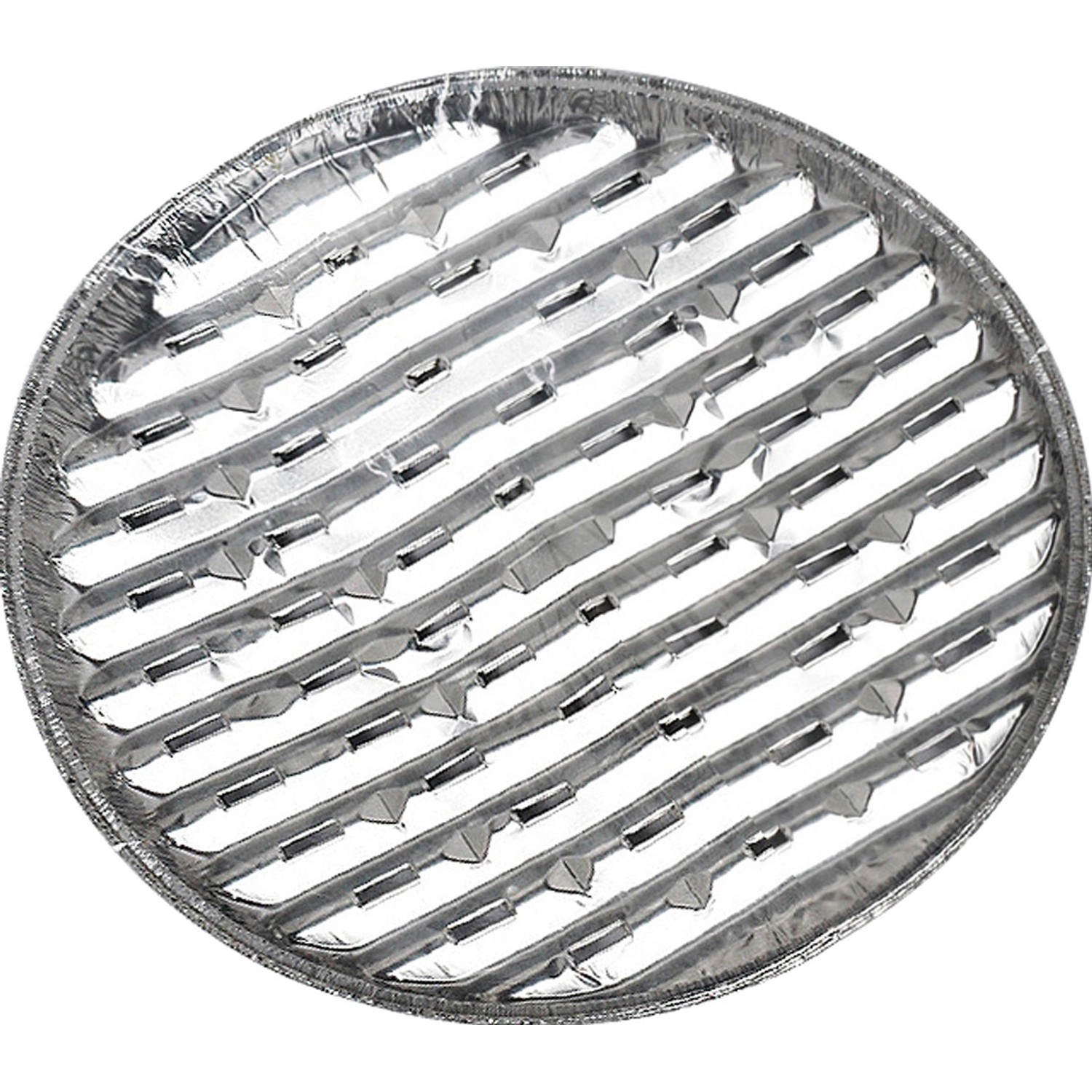 Vaschetta rotonda in alluminio per griglia, forata, per una cottura delicata. Utensile per grigliare in modo pulito.