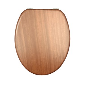 t.b.t. sedile WC in legno marrone, vista dall'alto.