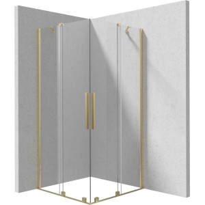 Cabina doccia quadrata Cabaiguán Idrostile 900x1950 mm oro spazzolato