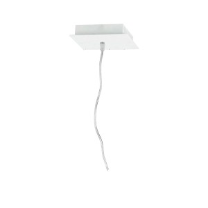 Pannello LED t.b.t. bianco per soffitto con sospensione a cavo.