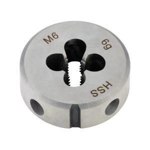 Filiera in acciaio LUX M6, 25 mm, per filettare.