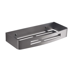 Mensola da parete t.b.t. in metallo grigio per bagno e WC.