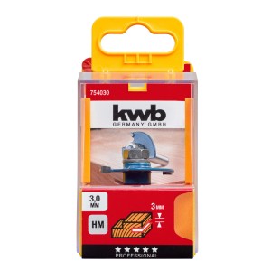 Fresa per scanalature KWB 3 mm in confezione, fresa per la lavorazione del legno.