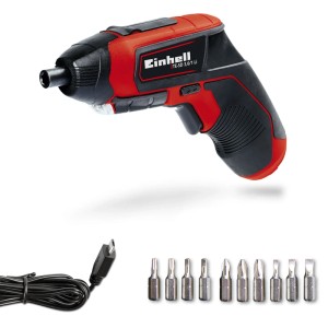 Avvitatore a batteria Einhell TE-SD 3,6/1 Li con batteria, cavo USB e 10 inserti