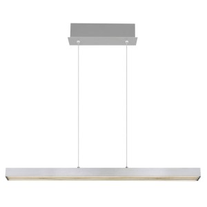 Moderna lampada a sospensione t.b.t. in argento per interni.